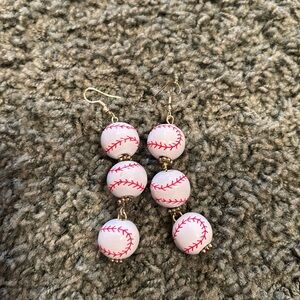 Cute baseball earrings